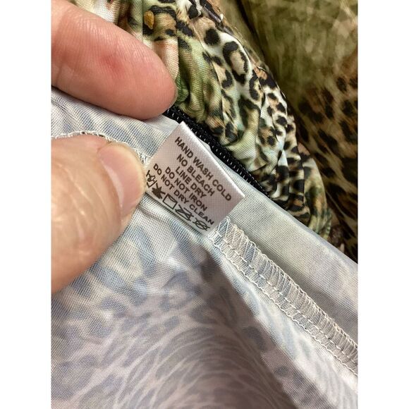 Toni Morgan Jacket Women's L Short Full Zip Floral Animal Print Clear Sequins - Picture 14 of 14